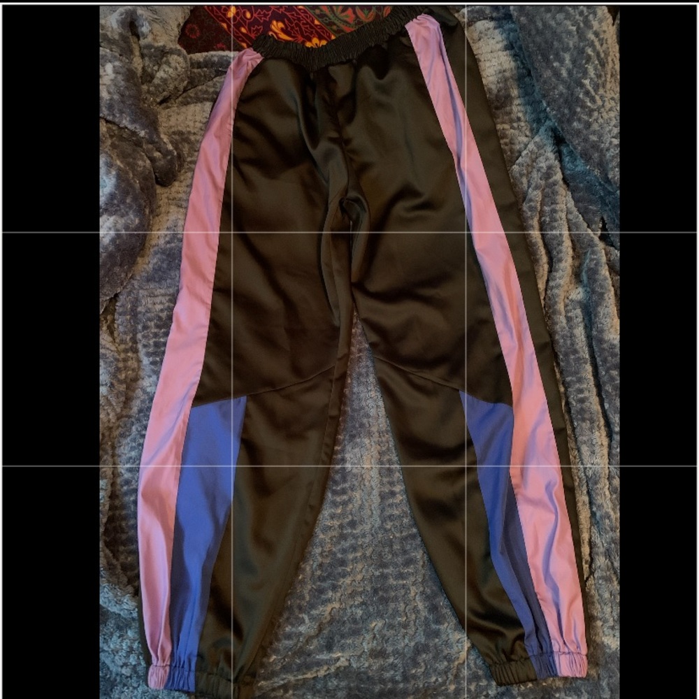 Black w/ purple and blue Sweatpants